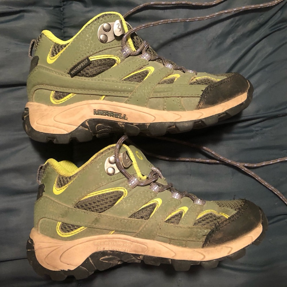 Merrell Kids Moab 2 Mid waterproof hiking boots.